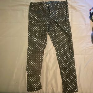 Modcloth Si Cono Dark Grey & White Polka Dot Pants Size 11
